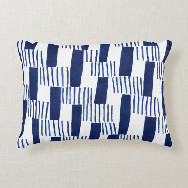 Coussin géométrique de brosse de la marine (Devant)