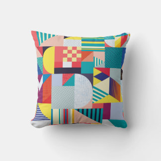 Coussin Géométrique décorative : Motif Abstrait Vintage.