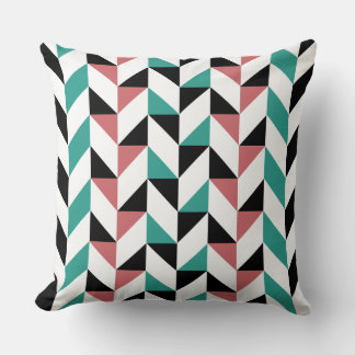 Coussin Géométrique Graphique Rose Noir