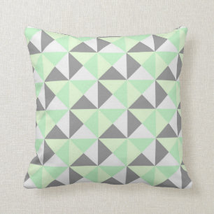Coussin géométrique gris vert en bon état de