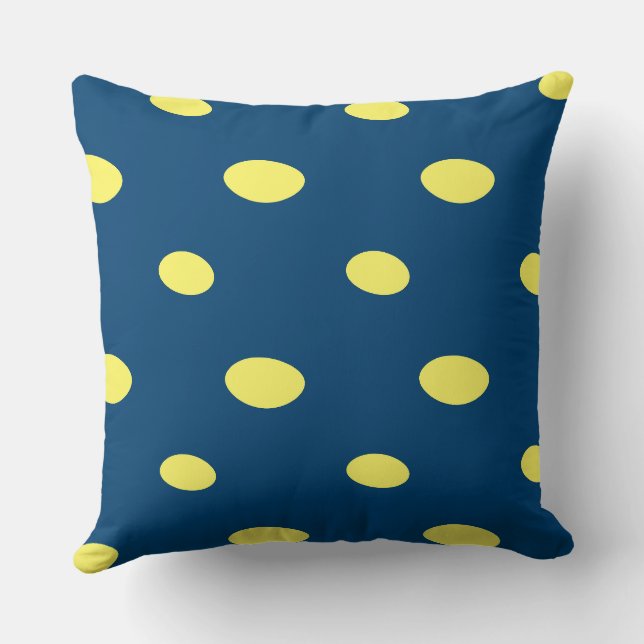 Coussin géométrique jaune et bleu (Verso)