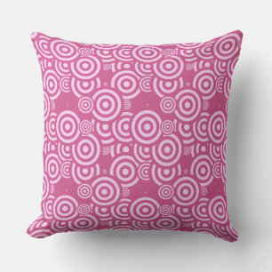 Coussin géométrique rose et blanc