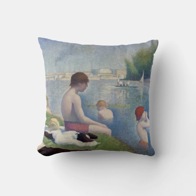Coussin Georges Seurat - Baignades aux Asnières (Recto)