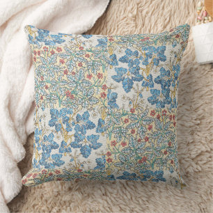 Coussin Geranium sauvage, Fleurs Art Nouveau Botanique