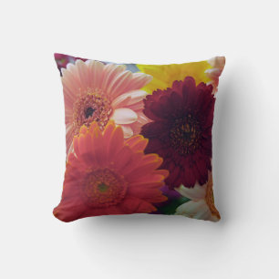 Coussin Gerbera colorée Fleurs de marguerite Jeter des ore