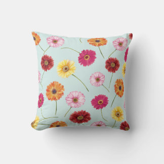 Coussin Gerbera,pink,red,orange,yellow 