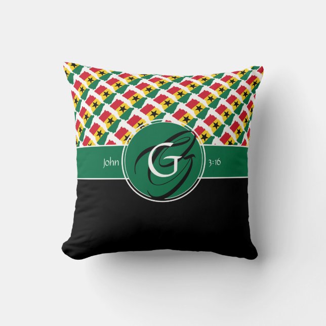 Coussin GHANA Double Monogramme Christian (Recto)