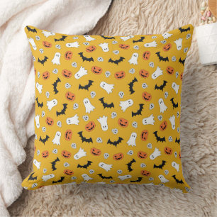 Coussin Ghost, Citrouille, Crâne, Bats