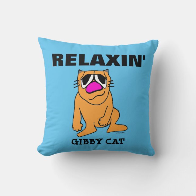 Coussin Gibby Chat assis amusant lancer des oreillers, REL (Recto)