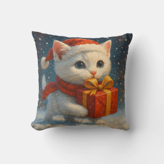 Coussin Gift - Holiday - Christmas Kitten Surprise Pillow