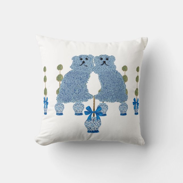 Coussin Ginger Jars Staffordshire Chiens Topiaire (Recto)