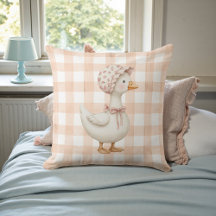 Gingham de pêche Oie Aquarelle