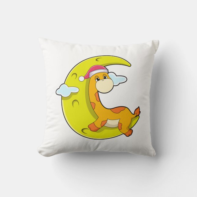 Coussin Girafe au coucher de la lune (Recto)