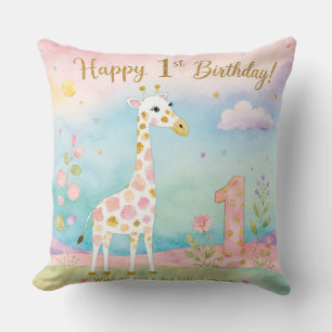 Coussin Girafe Capricieuse Premier Anniversaire Merveilleu