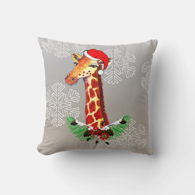 Coussin Girafe de Noël (Recto)