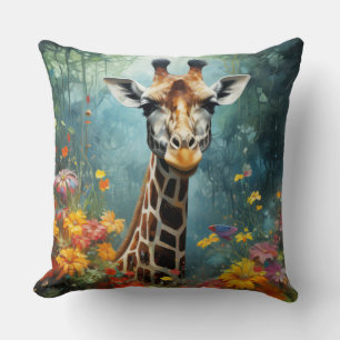 Coussin Giraffe Animal Faune Wilderness Colorful Imprimer