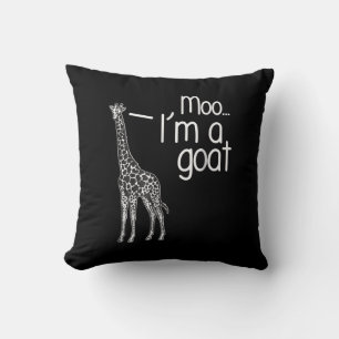 Coussin Giraffe Moo Je suis une chèvre