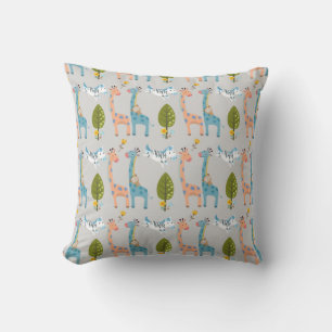 Coussin Giraffe Zebra Et Motif De Singe