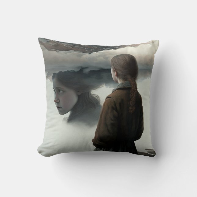 Coussin Girl with clouds (Recto)