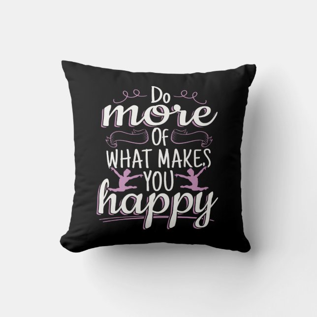 Coussin Girls Gymnastique - Motivational Happy Cote (Recto)