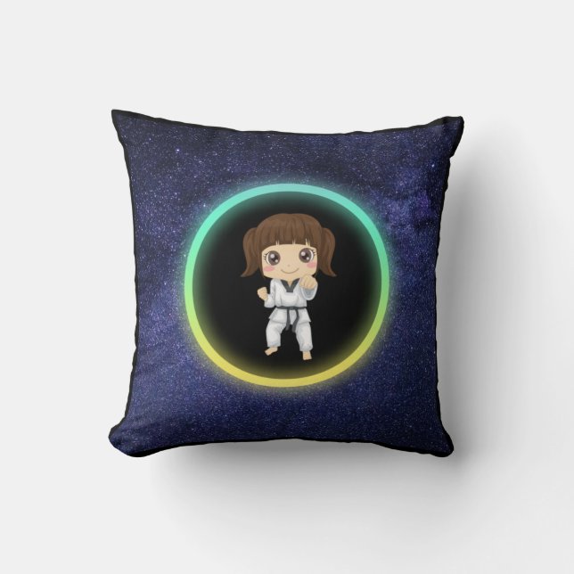 Coussin Girls Karate Galaxy (Recto)