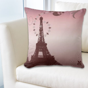 Coussin girly chic retro mode paris eiffel tower