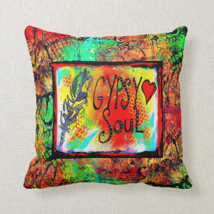Coussin gitan avec le cadeau de maman de plume et
