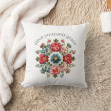 Give Yourself Grace Affirmation Throw Pillow