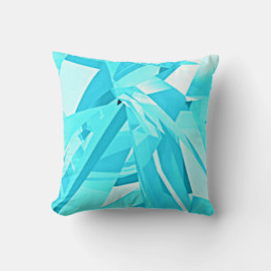 COUSSIN GLACE CRAQUÉE JETTE PILLOTE EN BLEU CLAIR!