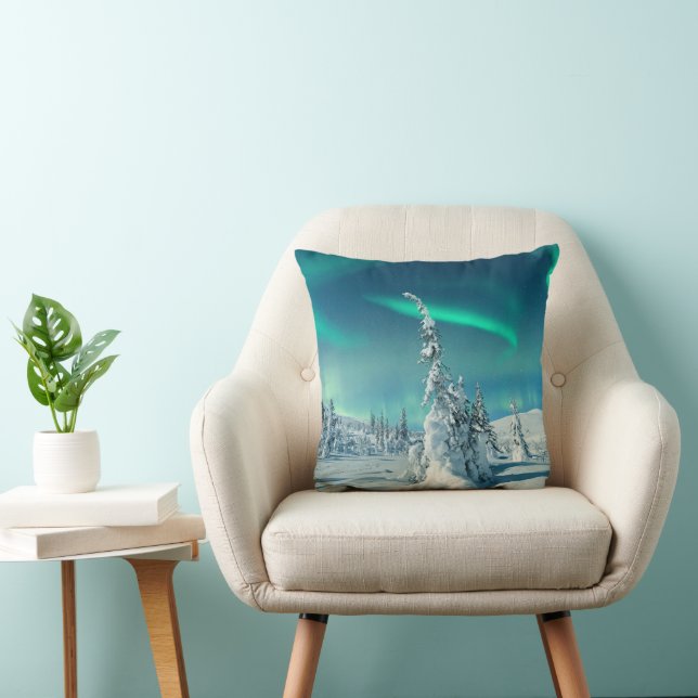 Coussin Glace et neige | Northern Lights, Laponie, Finland (Chaise)