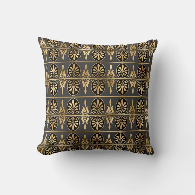 Coussin Glam Gold Grey Black Art Déco (Recto)