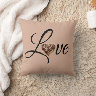 Coussin Glam Leopard Heart Love Design