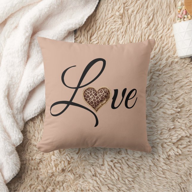Coussin Glam Leopard Heart Love Design (Couverture)