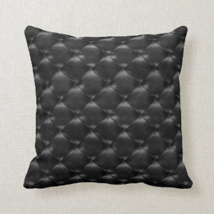 Coussin Glam Noir Luxe Cuir Tufté Glam Opulent