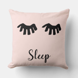 Coussin Glam noir rose pâle Eyelashes Sommeil