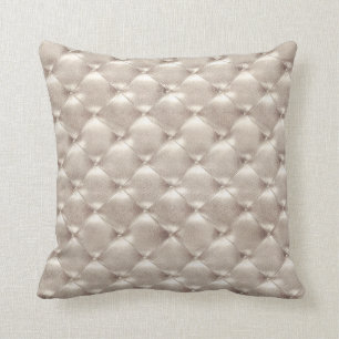 Coussin Glam opulent en Cuir Tufté En Titane D'Ivoire Luxe