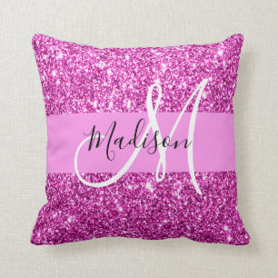 Coussin Glam Pink & Magenta Parties scintillant Étincelle 