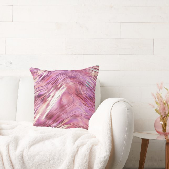 Coussin Glam Rose d'or de perle rose fille (Canapé)
