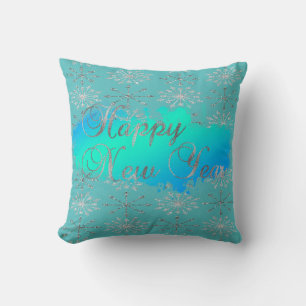 Coussin Glitterie adorable Snowflakes en argent