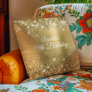 Coussin Glittery Gold Foil 15e anniversaire
