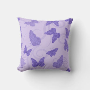 Coussin Glittery Lilac Butterflies
