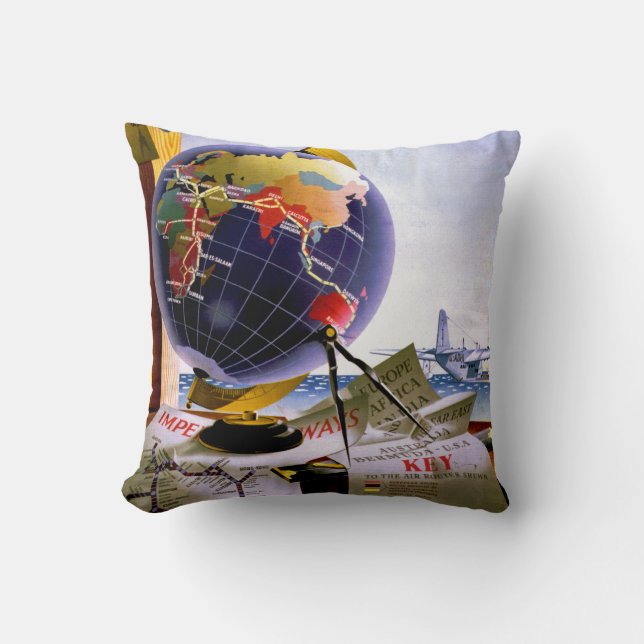 Coussin Globe d'Imperial Airways (Recto)