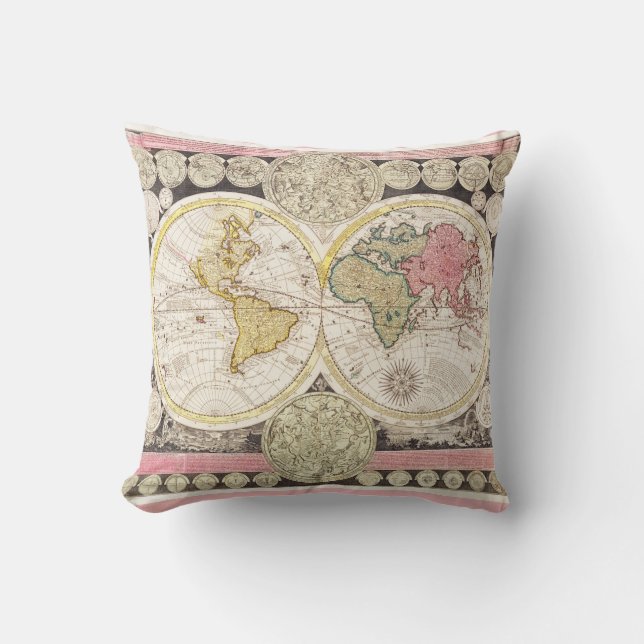 Coussin globe terrestre plat (Recto)