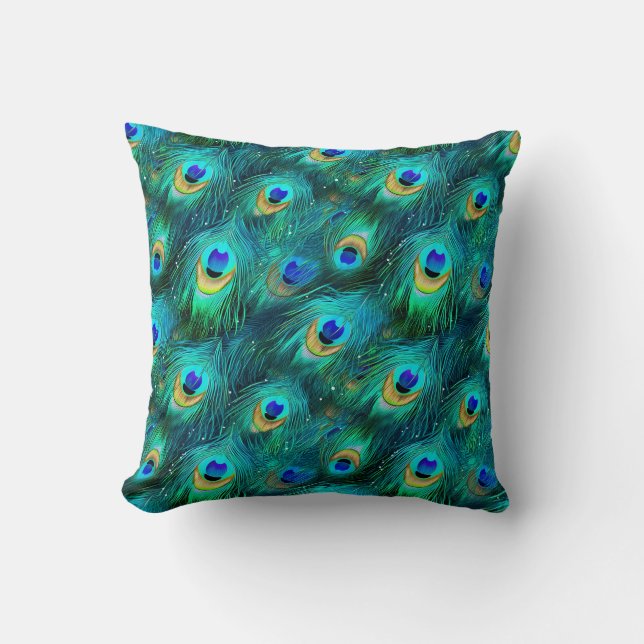 Coussin Gloire de paon (Recto)