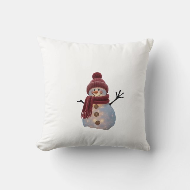 Coussin Glowing Winter Snowman - Cozy Christmas Night (Recto)