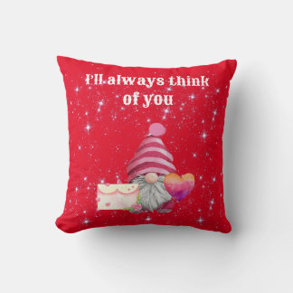 Coussin Gnome in love with rainbow heart