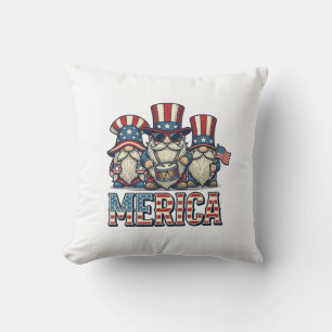 Coussin Gnome Patriote Merica Design Vectoriel Vintage_1