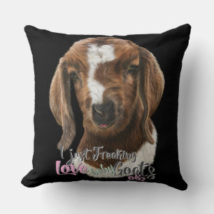 Coussin GOAT LOVE   Je viens de freaking LOVE Baby Chèvres