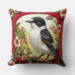 Coussin Gobe-mouche noir Oiseau Faune Oiseau chanteur Natu