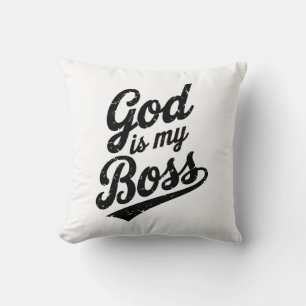 Coussin God is my boss